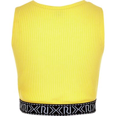 Girls yellow branded crop top